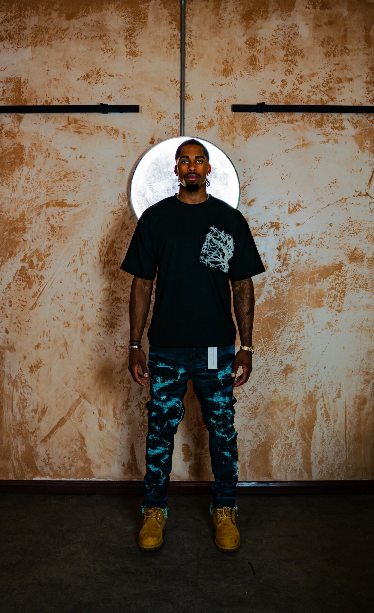 m. TURQUOISE DISTRESSED DENIM