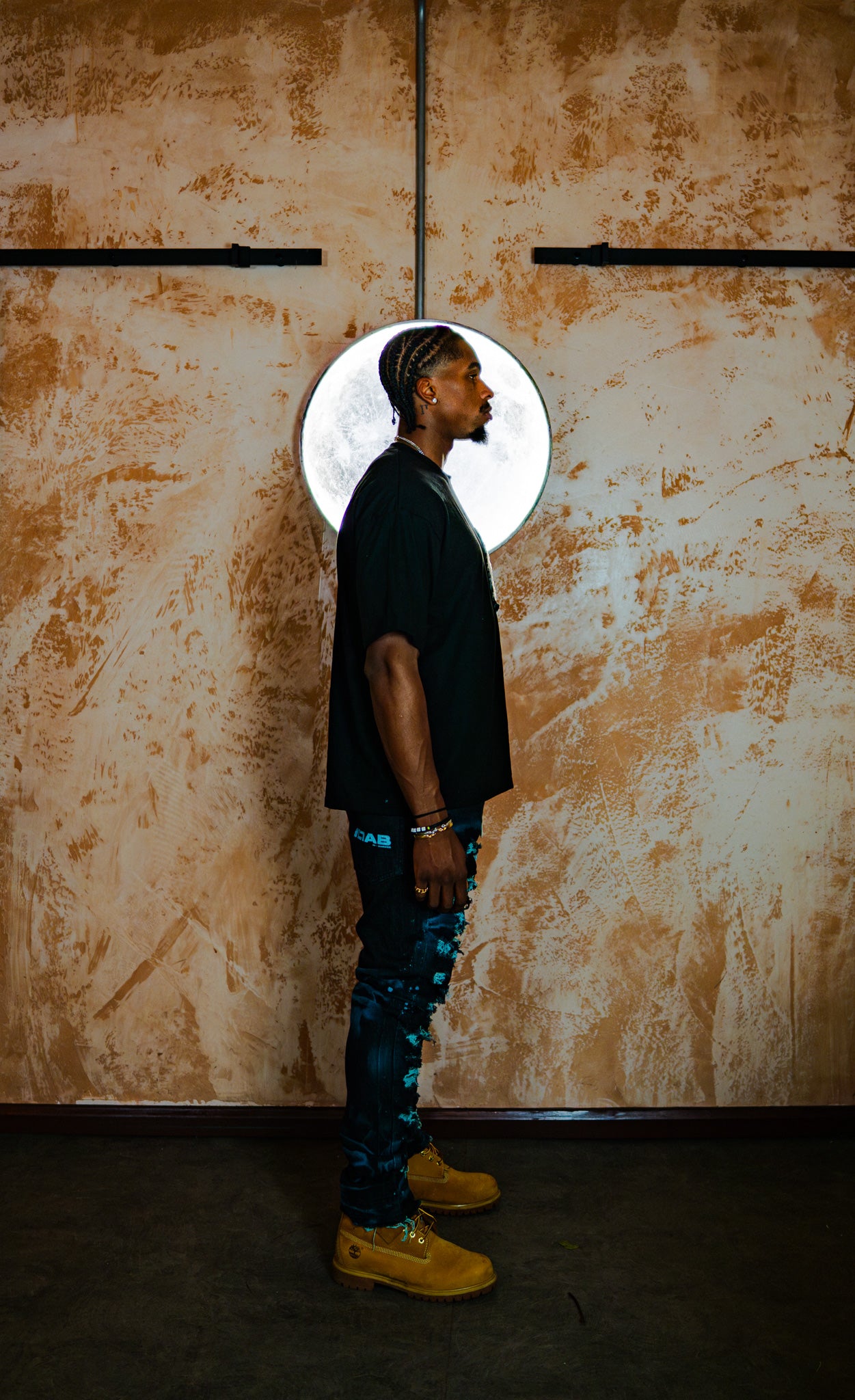 m. TURQUOISE DISTRESSED DENIM