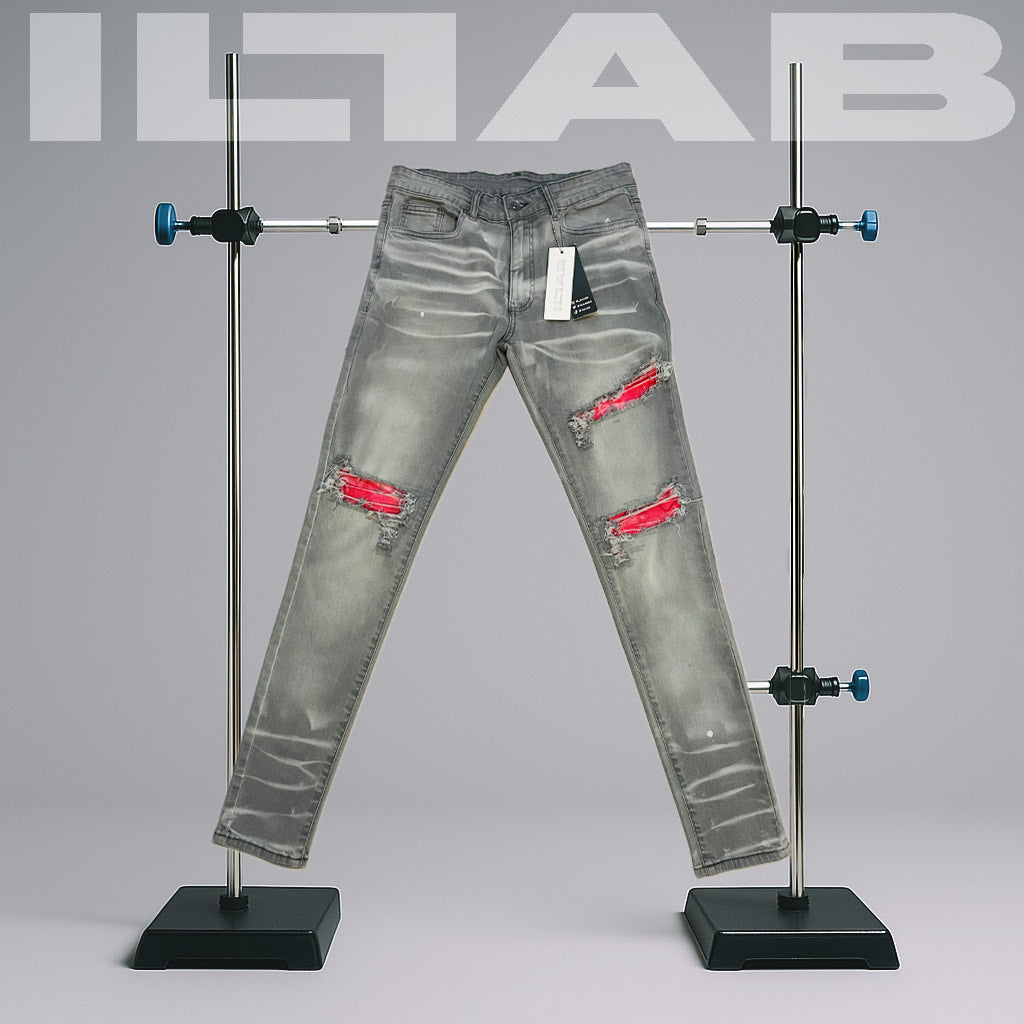 p. GREY/RED STARDUST