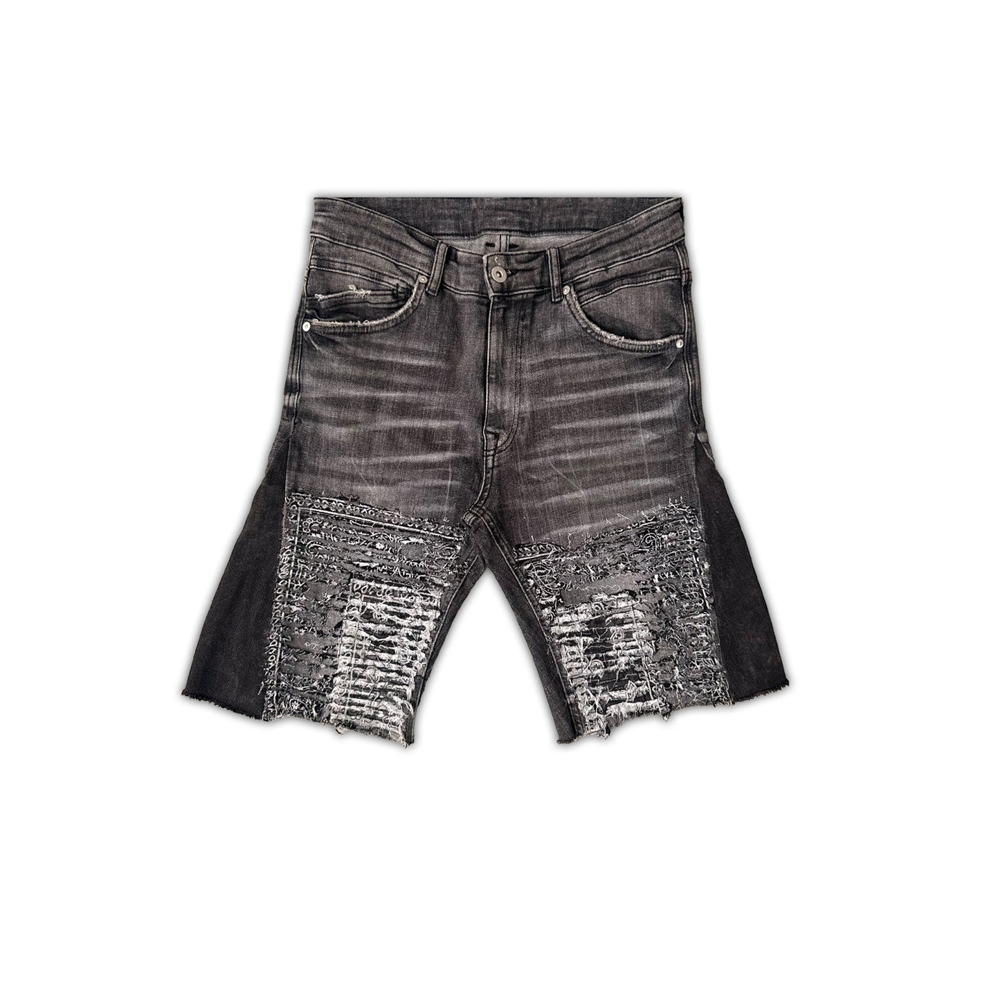 DISTRESSED BANDANA JORTS